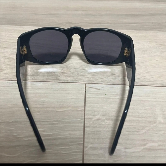 Vintage CHANEL Sunglasses Matelasse Coco Mark Gold Black